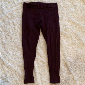 Burgundy High Waist Full Length Leggings